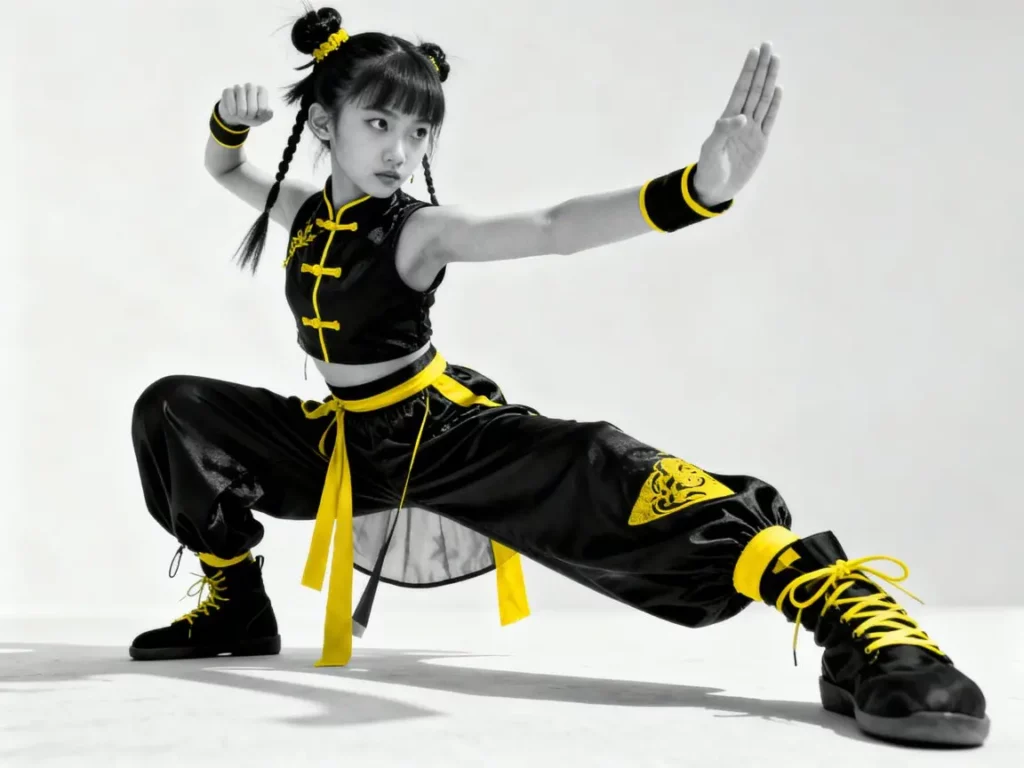 Kung fu girl in yellow