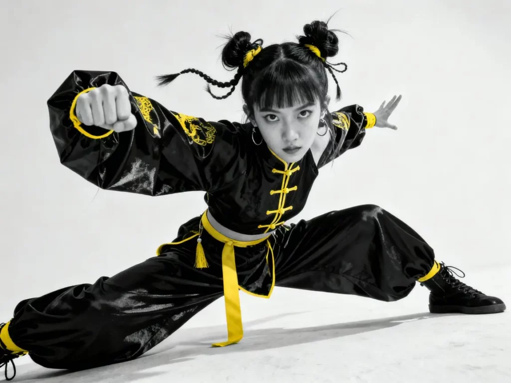 Kung fu girl in yellow